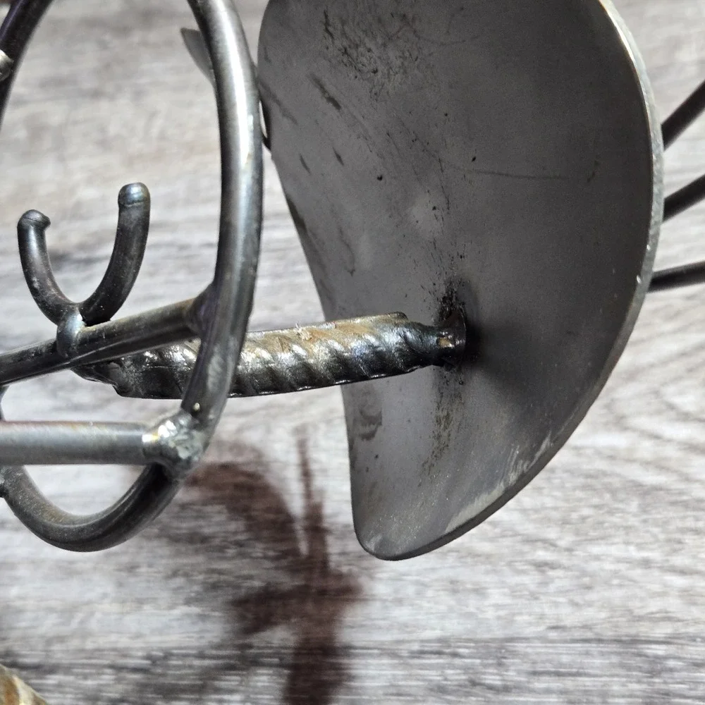 Metal‎ Art Wine Bottle Holder Cat Freestanding Kitten Four Legs Unique No Tail